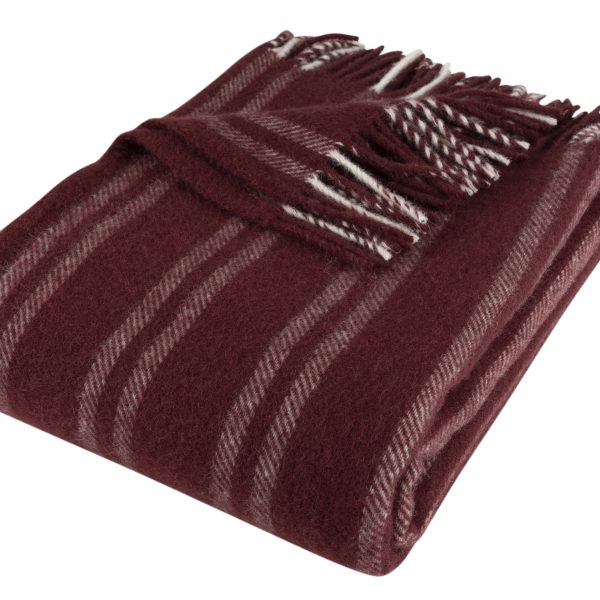 Asgård Uldplaid, Wine, <br>130x200 cm