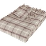 Uldplaider Axel Sandfarvet med tern <br>130x200 cm